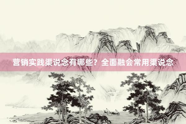 营销实践渠说念有哪些？全面融会常用渠说念