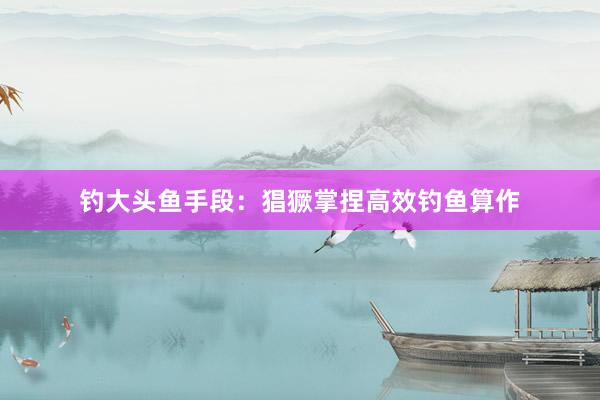 钓大头鱼手段：猖獗掌捏高效钓鱼算作